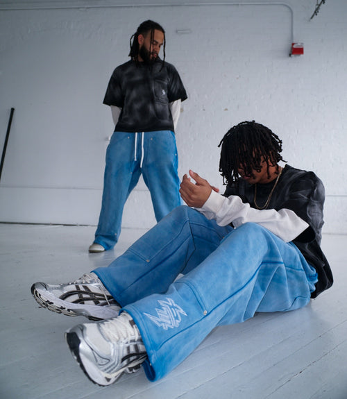 BAGGY DOUBLE KNEE SWEATPANTS